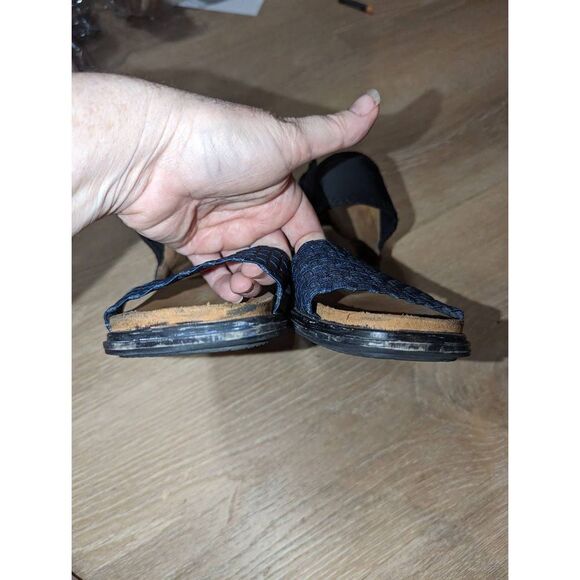 Bernie Mevs Women's Stretch Woven Elastic Leather Sandals Blue Size 39‎ - Picture 6 of 11